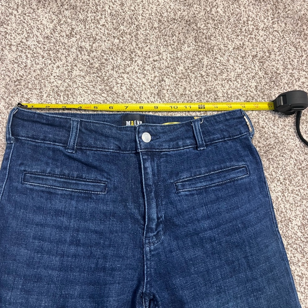 Maeve Anthropologie Jeans Sz 29 Dark Wash Straight Leg Mid Rise Denim - Picture 6 of 14
